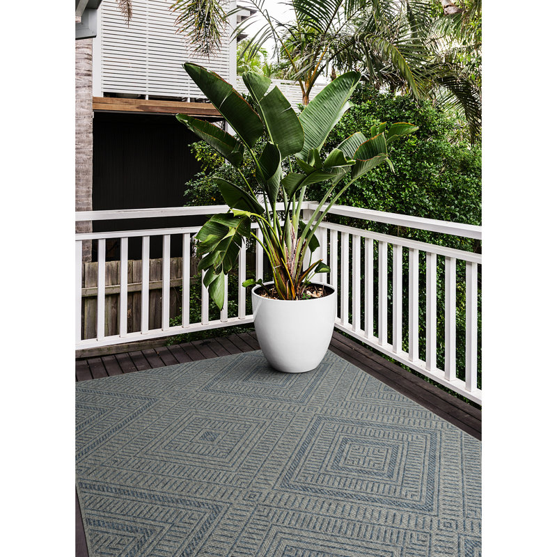 Modern Transitional Geometric Southwestern Textured High-Low Cut & Loop Rug, Runner 2' x 6'