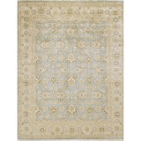 Wool Oriental Area Rug in Light Blue/Sand