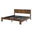 Lit plateforme en bois, format King, style ferme, avec sommier à lattes métalliques, sans sommier tapissier, montage facile-270511908