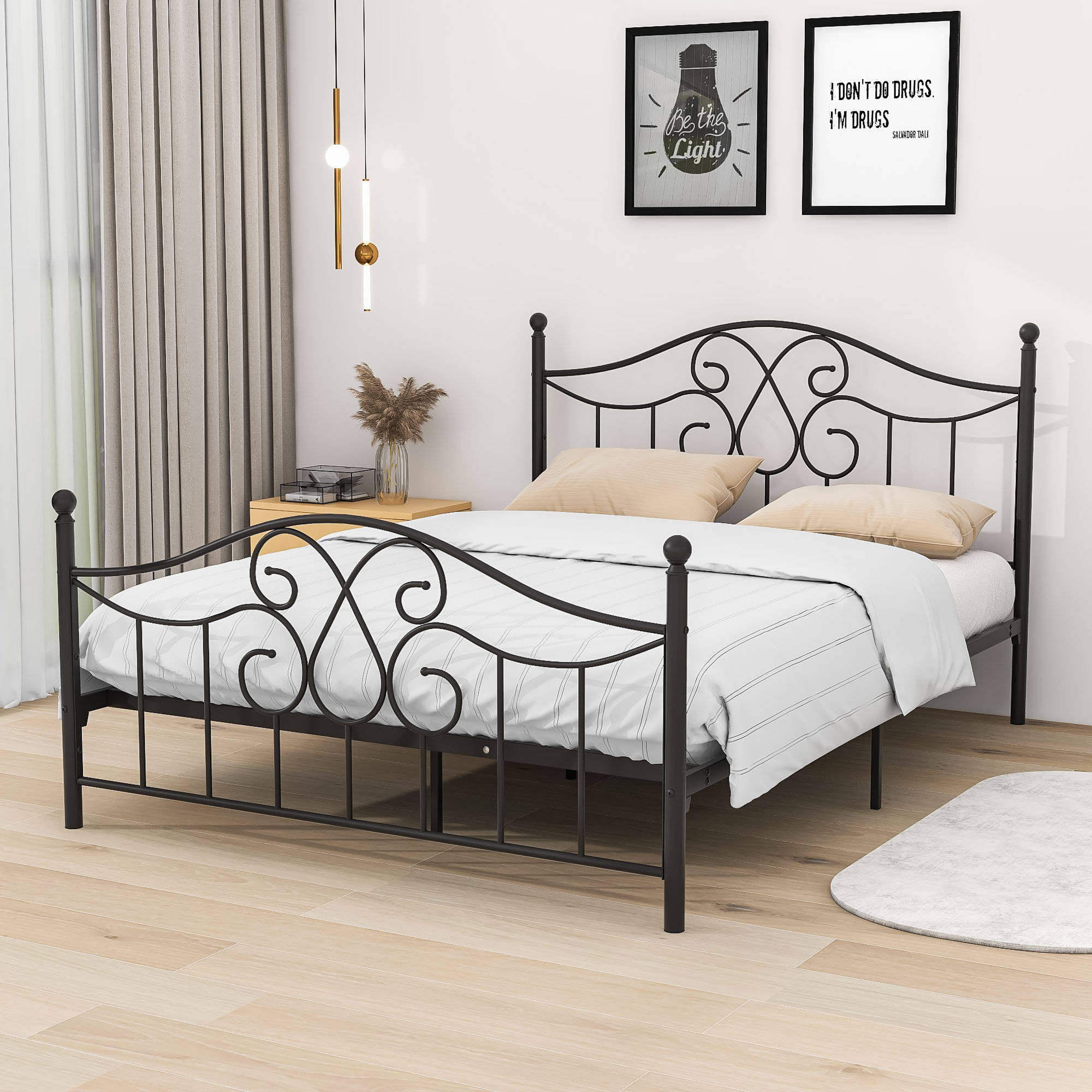 Charlton Home® Darik Queen Open-Frame Bed | Wayfair