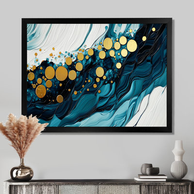 Abstrait aqua Pulse of the Ocean IV - art mural abstrait