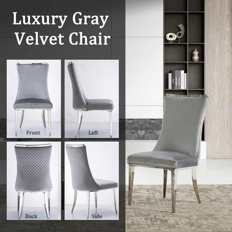 Chaise d'appoint rembourrée en velours Kiaron