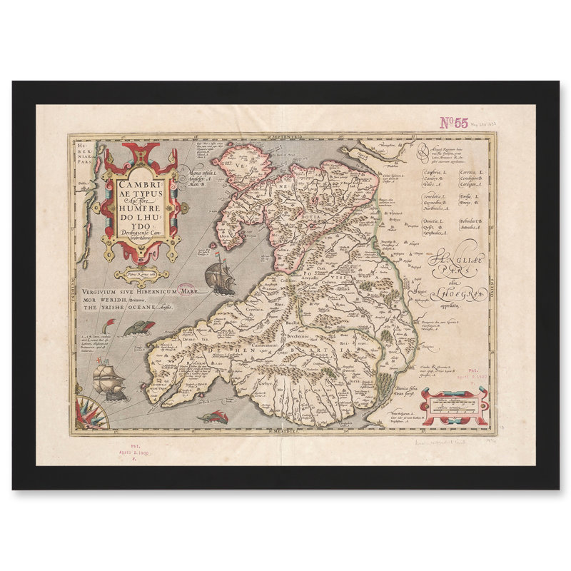 Hondius 1633 Welsh Latin Early - Single Picture Frame Print