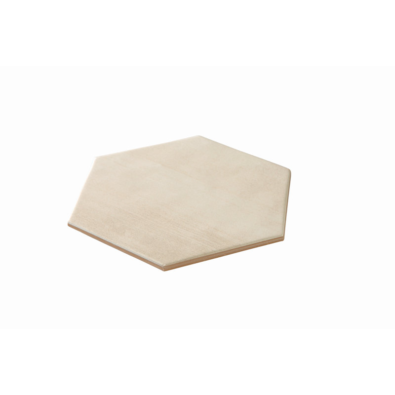 Cotto Charm 8" Porcelain Flat Hex Tile, Ivory