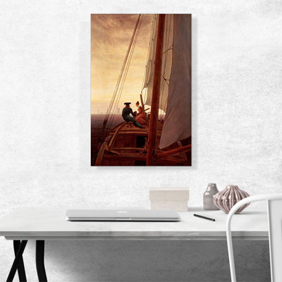 " On The Sailing Vessel 1818 " by Caspar David Friedrich Painting Print