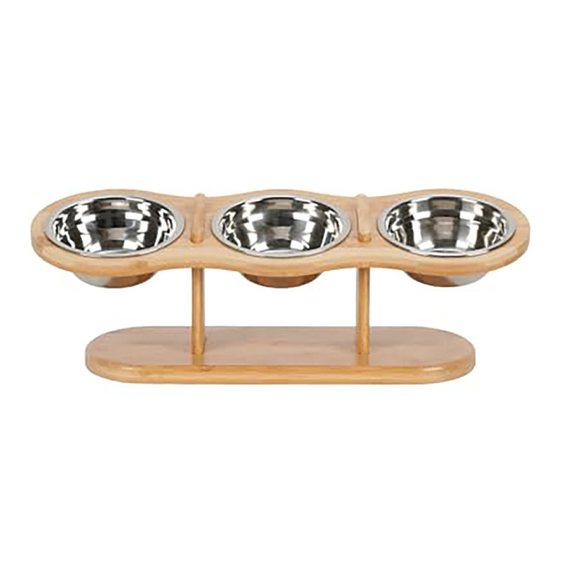 Support réglable pour animaux de compagnie à angle inclinable pour petits chiens et chats avec 2 bols en acier inoxydable