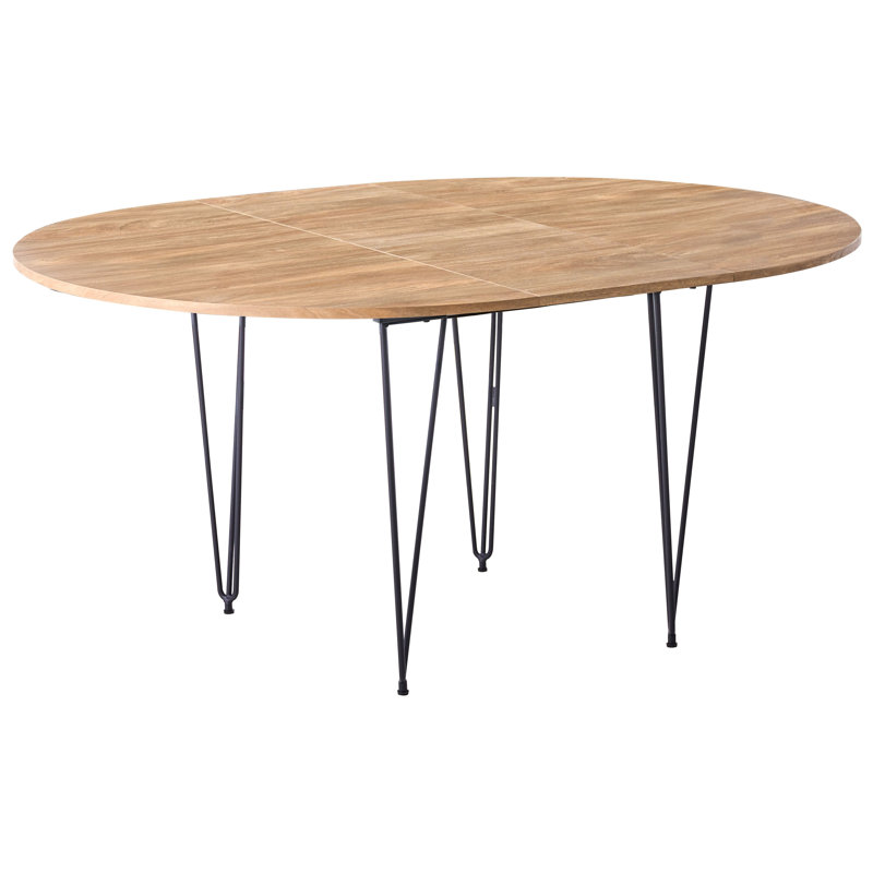 Extendable Round Metal Base Dining Table