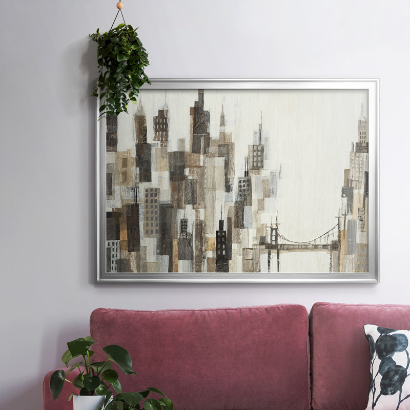 Port of Call, toile tendue avec châssis, Argent, H 26 po x l 38 po x P 1,5 po