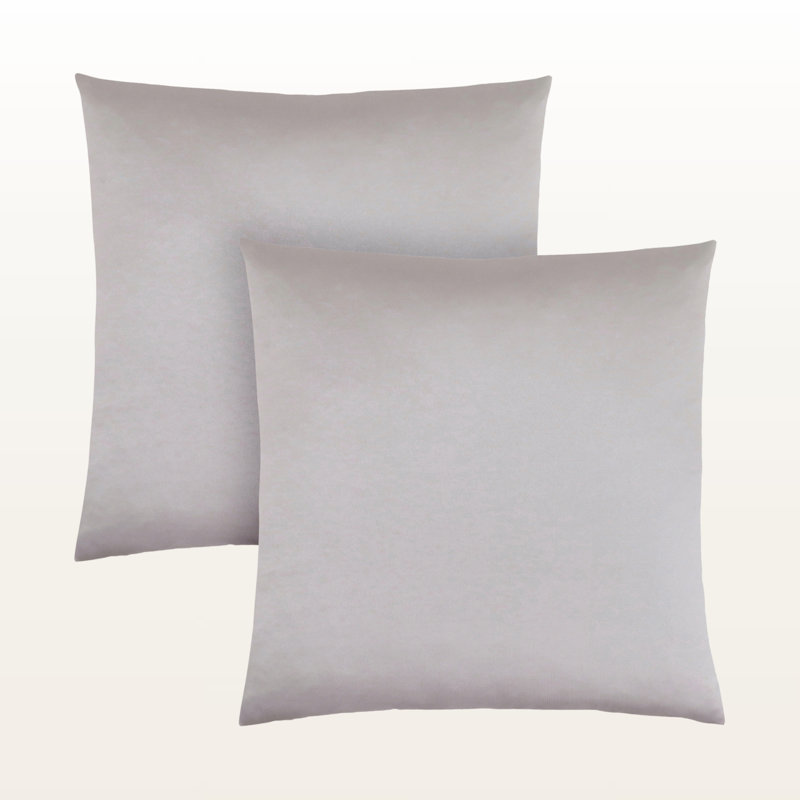 Coussin décoratif carré en tissu satiné argenté 2 pièces Asta, H 17,75 po x l 17,75 po x P 5,83 po