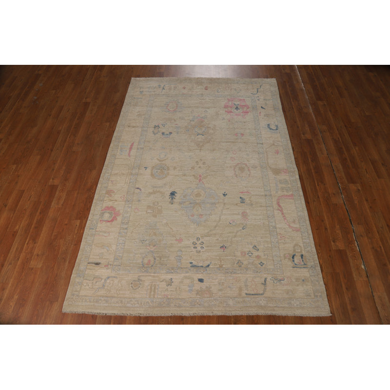 Vegetable Dye Handmade Oushak Turkish Rug