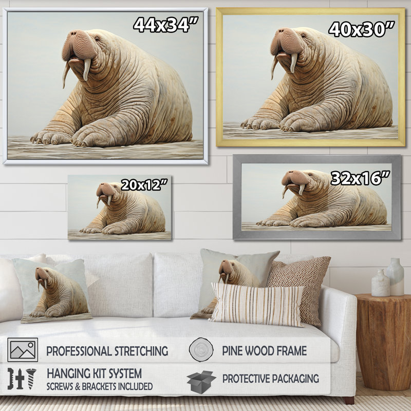 Habitat de morse paresseux IV, Cadre simple blanc, H 12 po x l 20 po x P 1 po