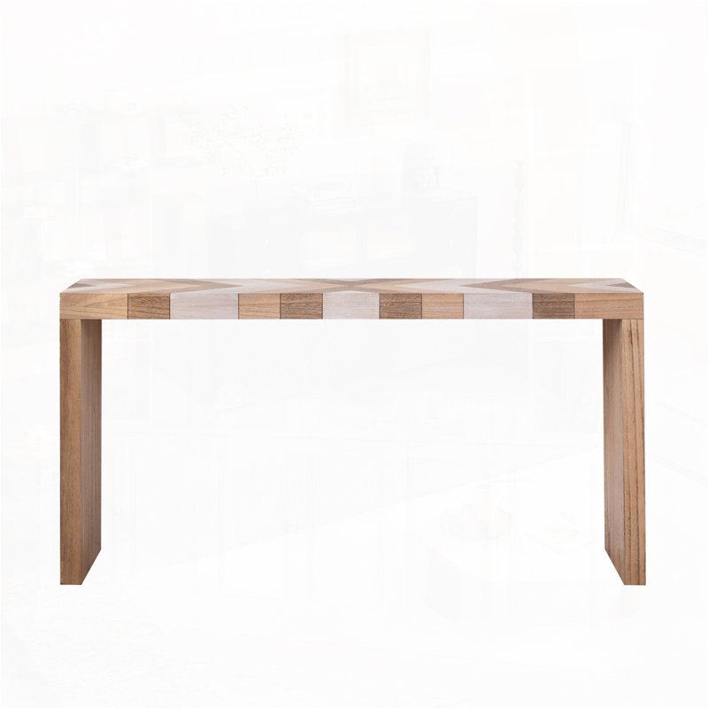 62" Long Entryway Table,Modern Console Table with Chevron Patterned Top