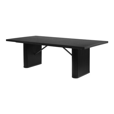 Table de salle à manger rectangulaire en bois de 84 pouces noire