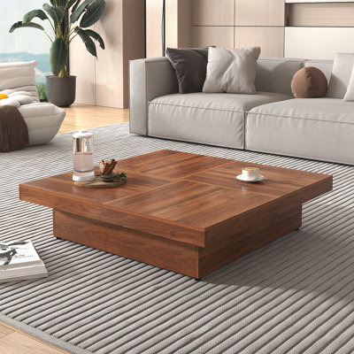 Table basse rectangulaire avec plateau manufacturé