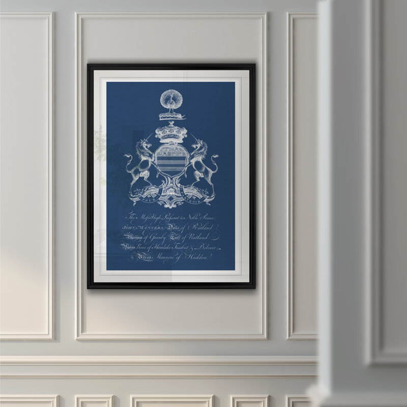« heraldry on marine iii », reproduction sur toile, H 18,5 po x l 24,5 po x P 1,5 po, Noir