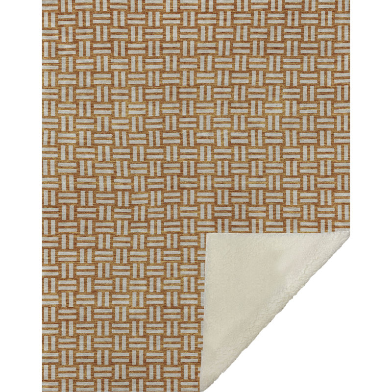 Jeté carré Addison Sherpa ASB925, Géométrique 7, Terra Cotta