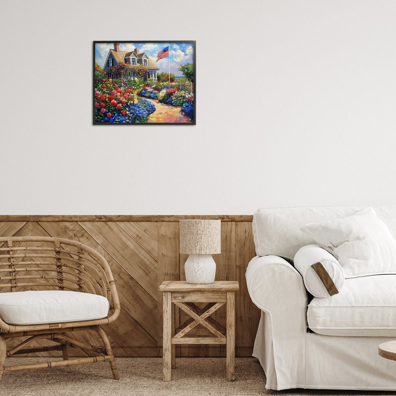 An American House, giclée encadrée, design par LSR Creative Studio, H 11 po x l 14 po, Noir