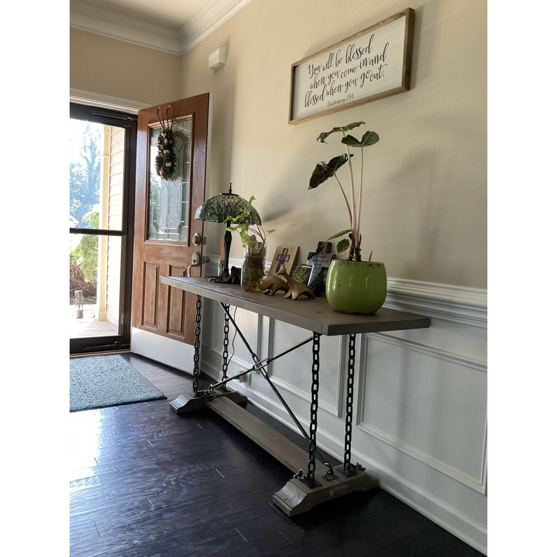 McConnelsville 65'' Solid Wood Console Table, Gray