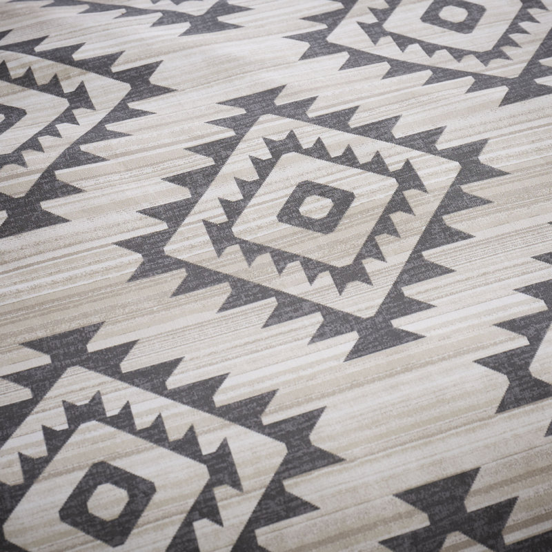 Aztec Geo Reversible Double Duvet Cover Set with Pillowcases Natural, Single - 1 Standard Pillowcase