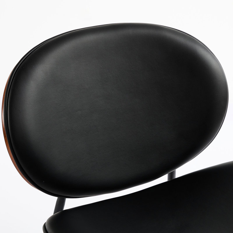 Chaise coquillage en noir, polyvalente pour différents thèmes de décoration, confort durable, chaise longue en cuir de style Mid-Century Sw1871bk, coussin d'assise moelleux,