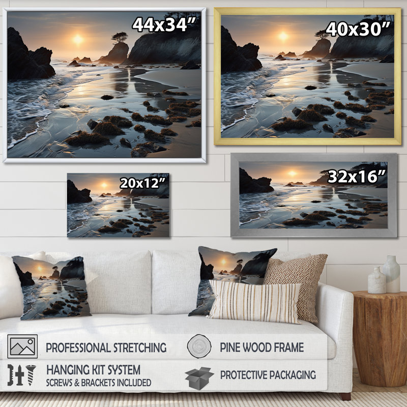 Amaleah Beach Photo Rockies III sur toile, H 30 po x l 40 po x P 1,5 po, Cadre flottant noir