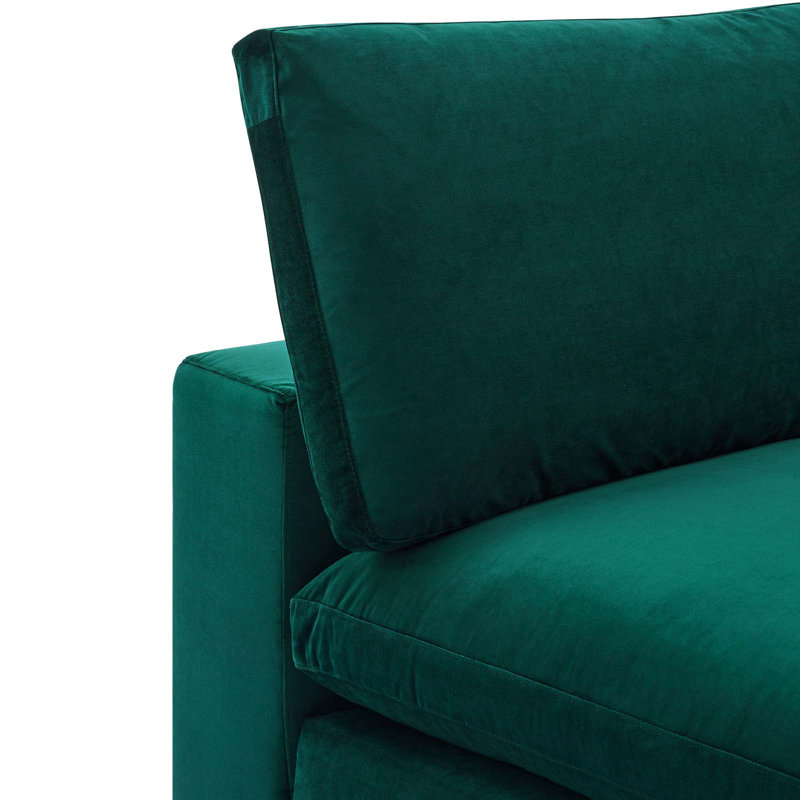 Chaise sans accoudoirs en velours rembourré Commix, Velours vert
