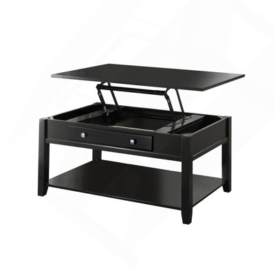 Coffee Table Black Finish W/Lift Top.
