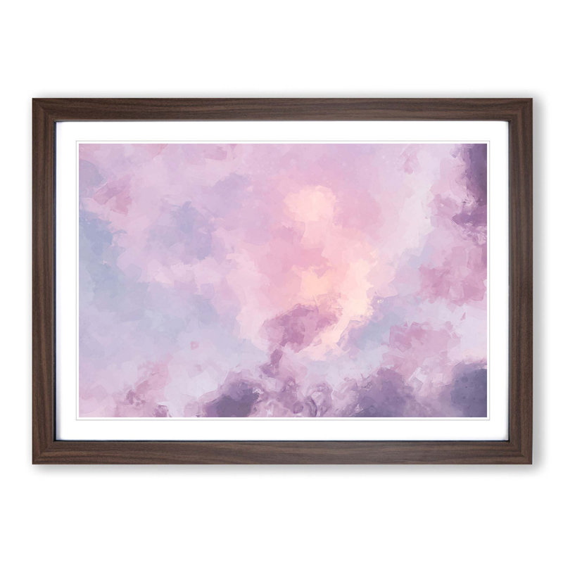 Cloud Mist In Abstract - Picture Frame Painting Print, 27cm H x 36cm W x 2cm D, Walnut Framed