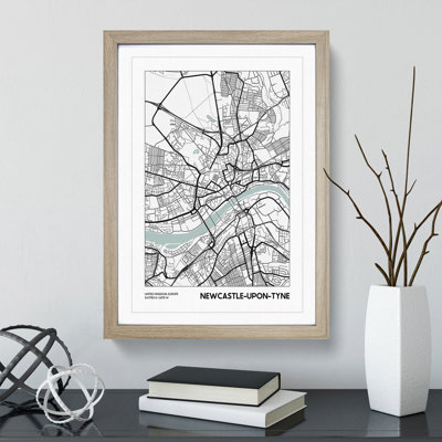 Map Newcastle-upon-Tyne UK - Picture Frame Graphic Art