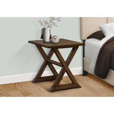 Table d'appoint, bout, table d'appoint, carré, table de chevet, chambre à coucher, lampe, placage, transitionnel
