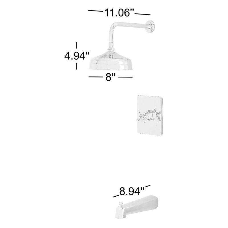 Kingston Brass Metropolitan Single-Handle Pressure Balanced Tub And Shower Faucet, Polished Chrome