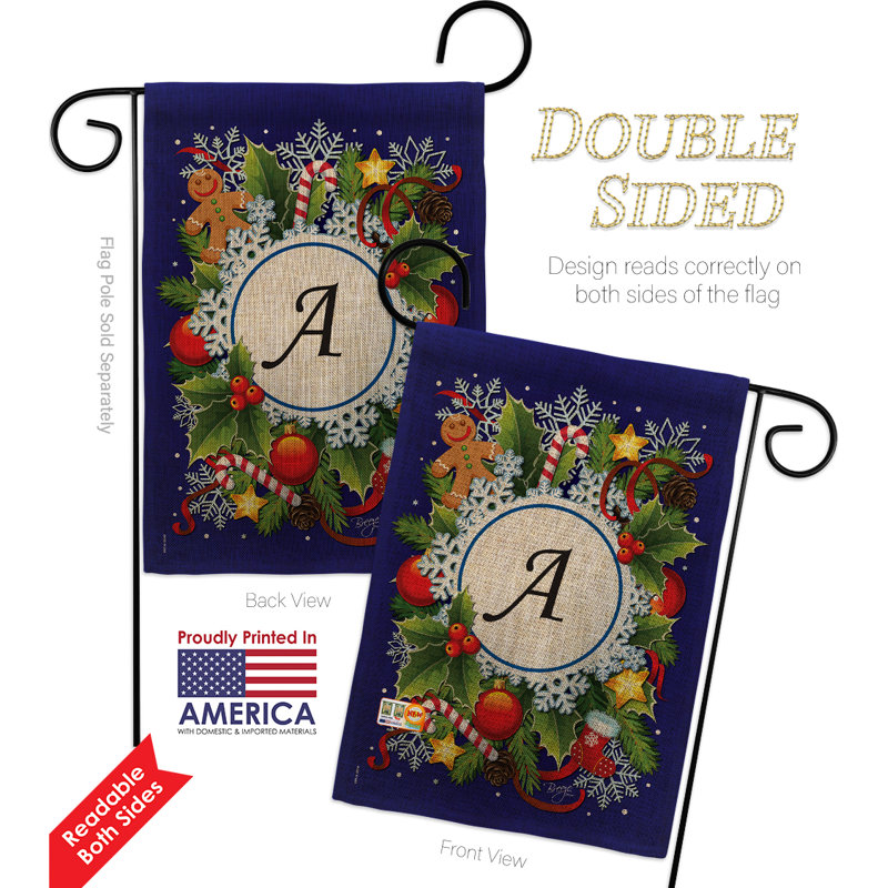 Polyester classique à 2 côtés 19 x 13 po drapeau de jardin, A