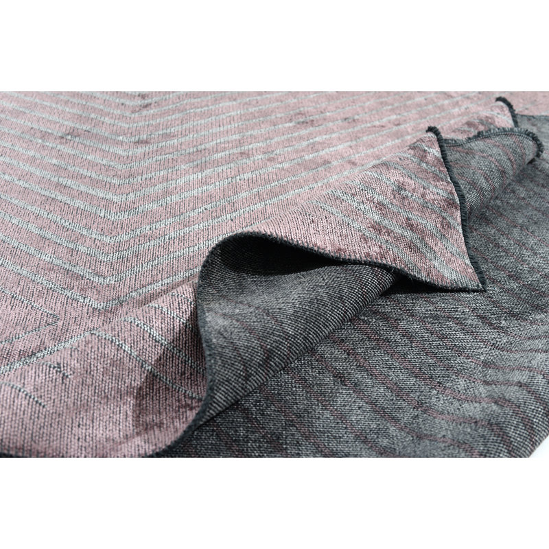 Rapture Gray/Pink Chevron Luxury Area Rug, Rectangle 7'10" x 11'2"