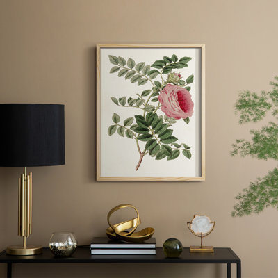 «Pink Floral Mix I», reproduction encadrée - bois massif