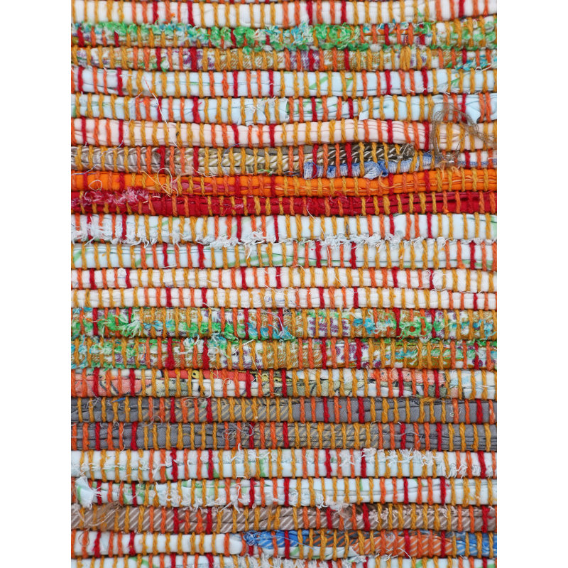 Chindi Hand Woven Kilim Orange Rug, Runner 75 x 200cm