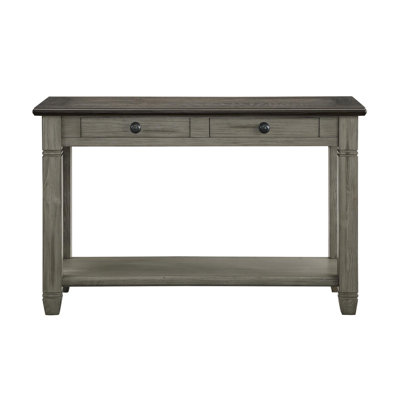 Entryway table with 2 drawers bottom shelf