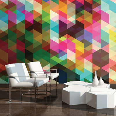 Bahrie 10' L x 94'' W Geometric Wall Mural