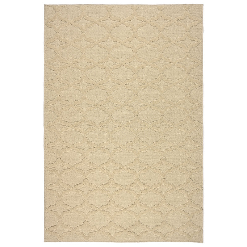 Tapis brun clair à motif géométrique Togut, Carré 12 po
