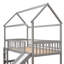 Lit mezzanine simple avec glissade en gris - amusant et divertissant. Structure en bois sécuritaire pour. Aire de jeu fantaisiste-1799294415