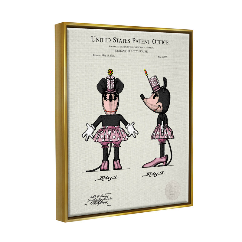 Art de giclée encadrée par brevet de souris rose par Karl Hronek, H 31 po x l 25 po x P 1,7 po