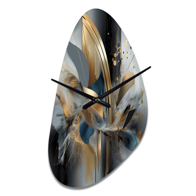 Soft Colours Marble Abstract II - Fall Shape Abstract Marble 3D Wall Clock, Medium