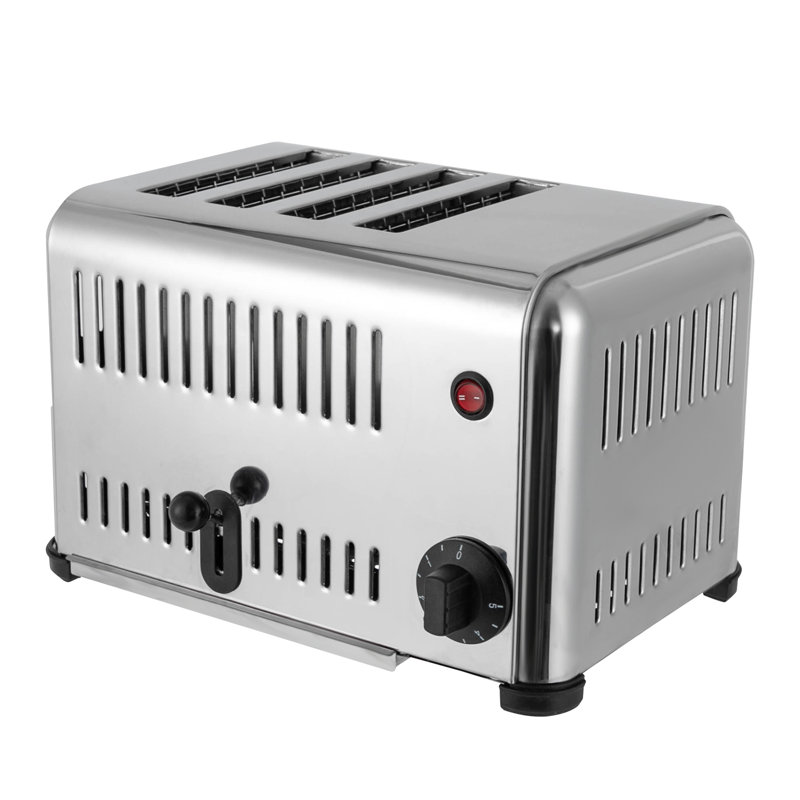 4-Slice Pop-Up Stainless Steel Bread Baking Machine With Timing Function