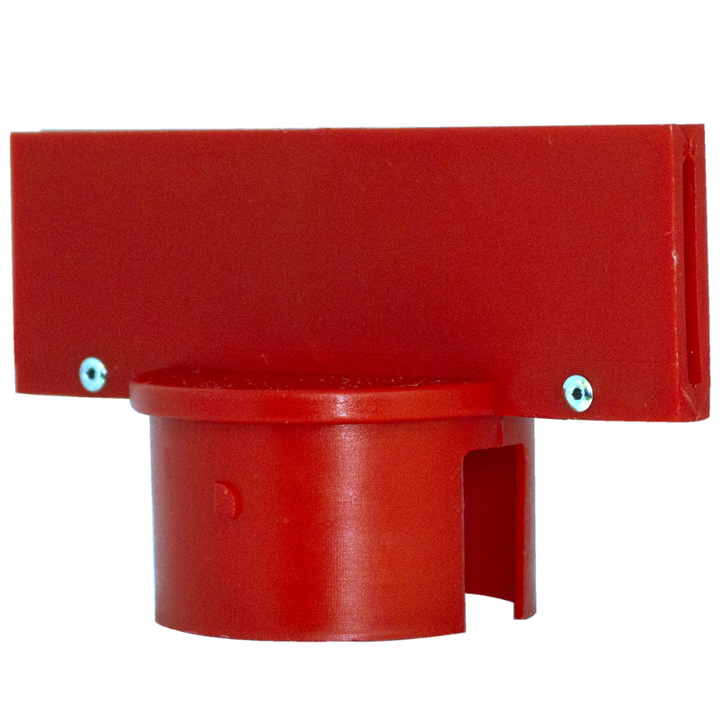Adaptateur de plaque stanchion, Rouge, H 2,07 po x l 4,5 po x P 3 po