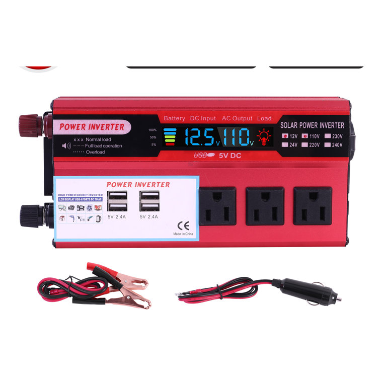 BAOKALER 5000W Car Power Inverter DC 12V To AC 110V Converter LCD