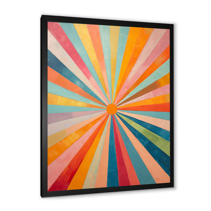 «Colorful Mid Century Optical Serenade I», reproduction d'art sur toile abstraite, Cadre photo noir