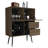 Klohee Bar Cabinet with Two Drawers, One Storage Cabinet and Bottle Rack