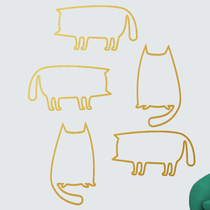Animals Non-Wall Damaging, Gold