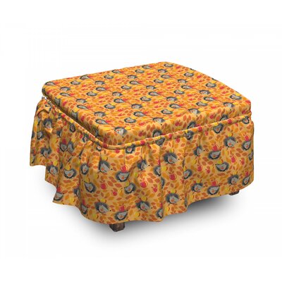 Hedgehog Happy Autumn Forest 2 Piece Box Cushion Ottoman Slipcover Set -  East Urban Home, 6552DE4D92954BBCAE594139784595C7