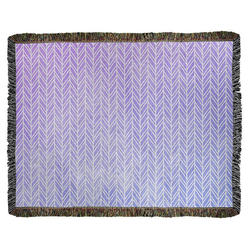 Katelyn Elizabeth Hand Woven Throw Blanket, 50" W x 60" L, Blue/Purple