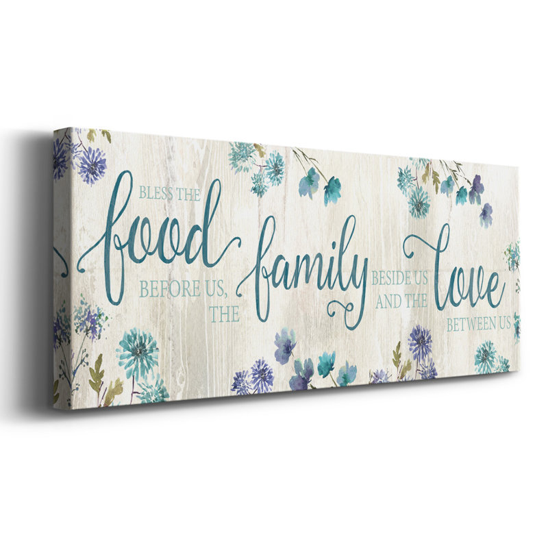 «Food Family Love», toile tendue avec châssis, H 8 po x l 20 po x P 1,5 po